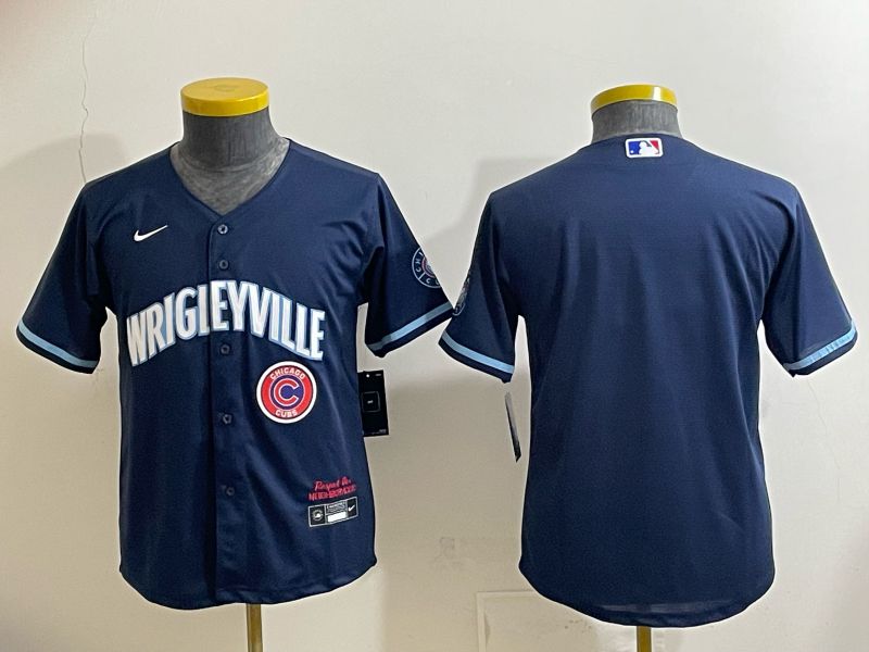 Youth 2026 Chicago Cubs Blank Drak Blue City Edition Nike MLB Jersey style 006